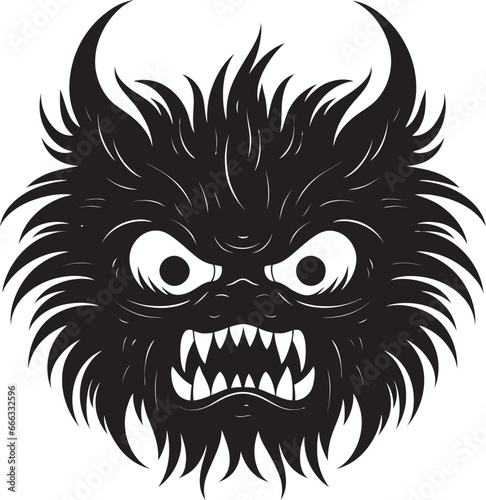 Monstrous Presence Monochrome Vector Art Celebrating Terrifying Apparitions Sinister Conception Black Vector Depiction of Nightmares Grip