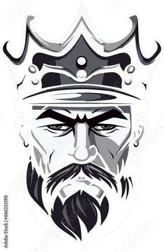 Majestic Monarchy Monochrome Vector Showcasing Kingly Elegance Monarchs Splendor Black Vector Portrait of Imperial Aura