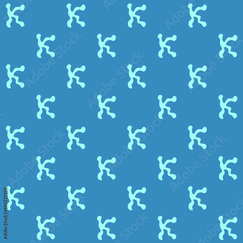 Abstract Melted Letter K Vector Seamless Pattern