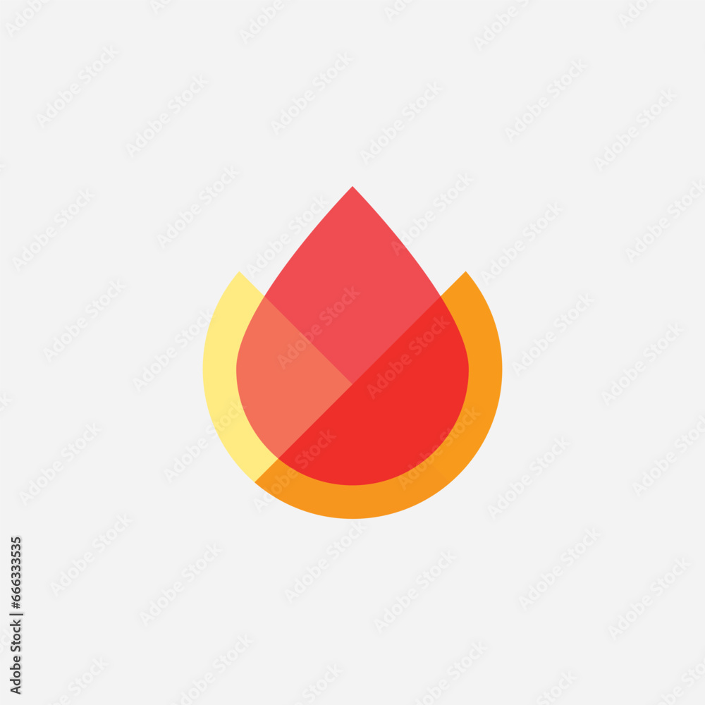 Fire flame logo design illustration vector template - obrazy, fototapety, plakaty 