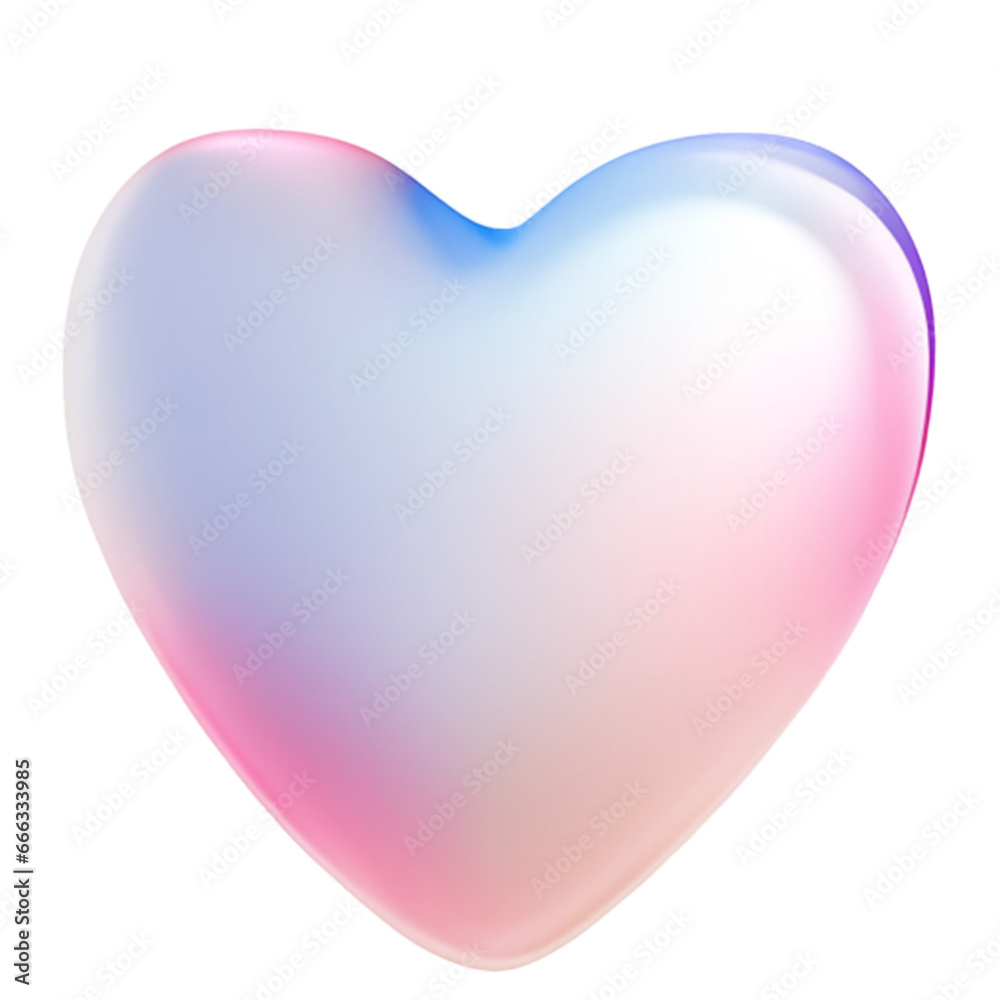 abstract 3d pastel blur gradient heart shape with romance time for your love png isolated on transparent