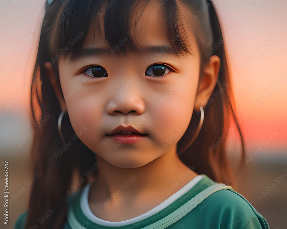 portrait of a little girl/little girl model/beautiful girl/smile