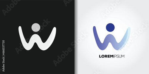 people letter w logo