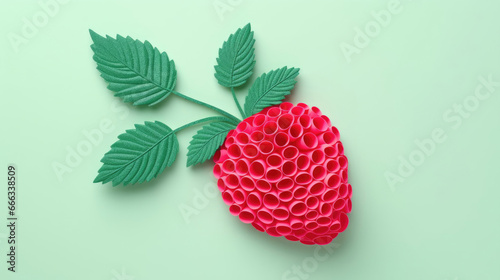 Raspberry made in paper cut craft, Layered paper, Paper craft, Minimal design, Pastel color