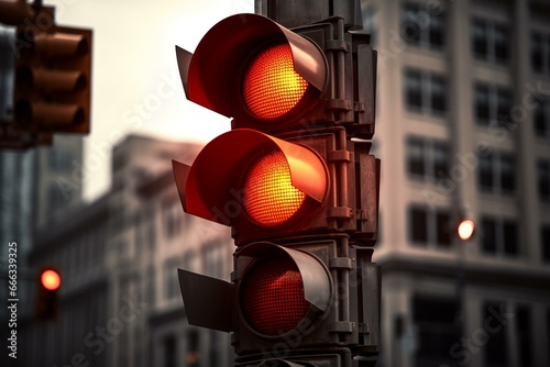 red traffic signal. Generative AI