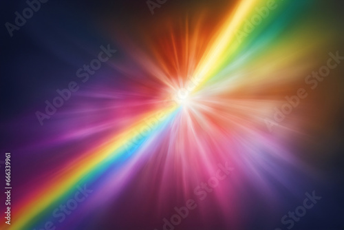 Mesmerizing rainbow lights shine on a black background