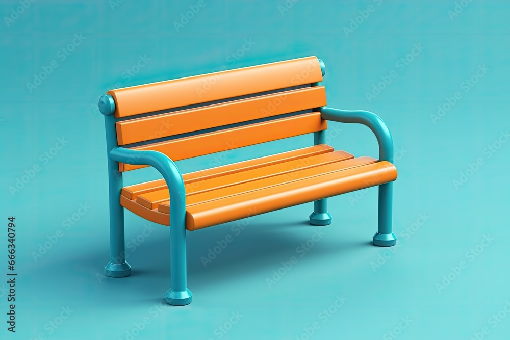 3d Render Park Bench Isolated Background