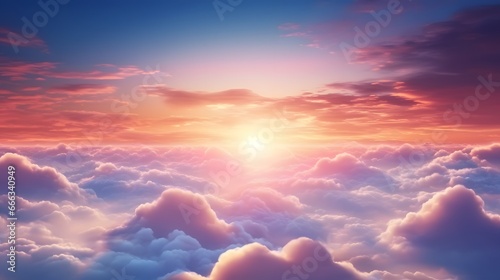amazing sunset sky and clouds from above ai generated art photo