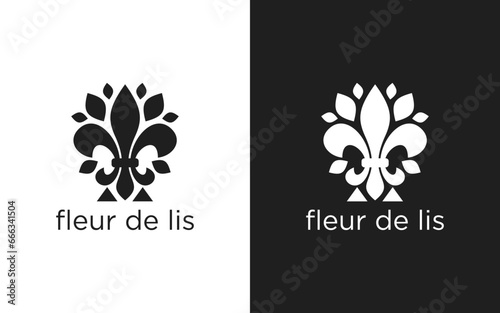 fleur de lis heraldic icon design template photo