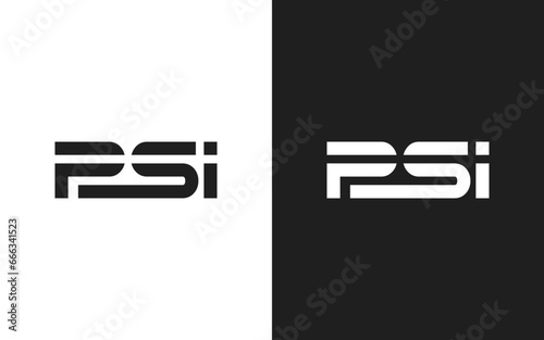 PSI letter logo design on black background. PSI creative circle logo. PSI initials letter logo concept. PSI letter design.
