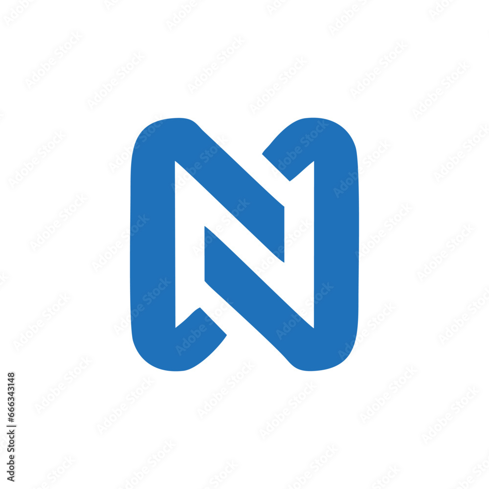 Letter N logo icon. rectangle design template element Letter N logo icon. rectangle design template element