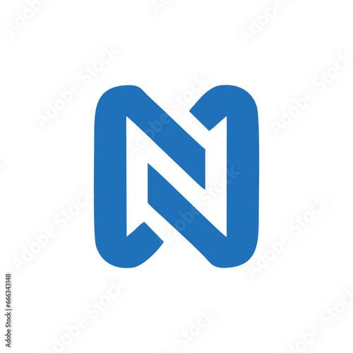 Letter N logo icon. rectangle design template element