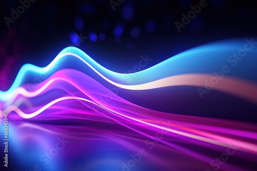 abstract futuristic background with pink blue glowing neon moving high speed wave lines and bokeh lights. Data transfer concept Fantastic wallpaper