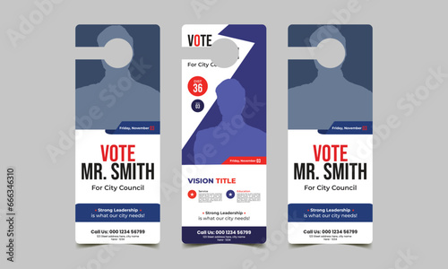 political election door hanger business layout vector template 