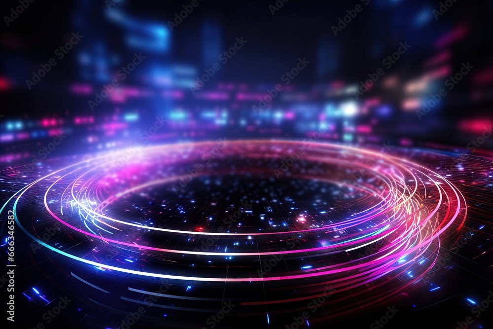 abstract futuristic background with pink blue glowing neon moving high speed wave lines and bokeh lights. Data transfer concept Fantastic wallpaper