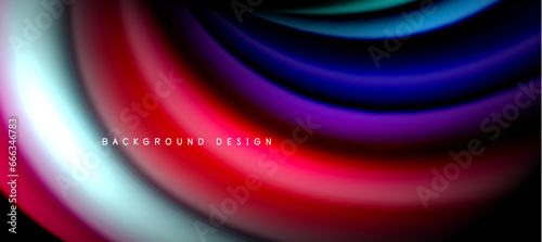 Rainbow color wave lines on black. Techno or business abstract background for posters, covers, banners, brochures, websites