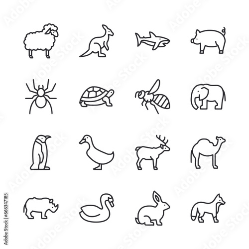 set of animals icons vector illustration