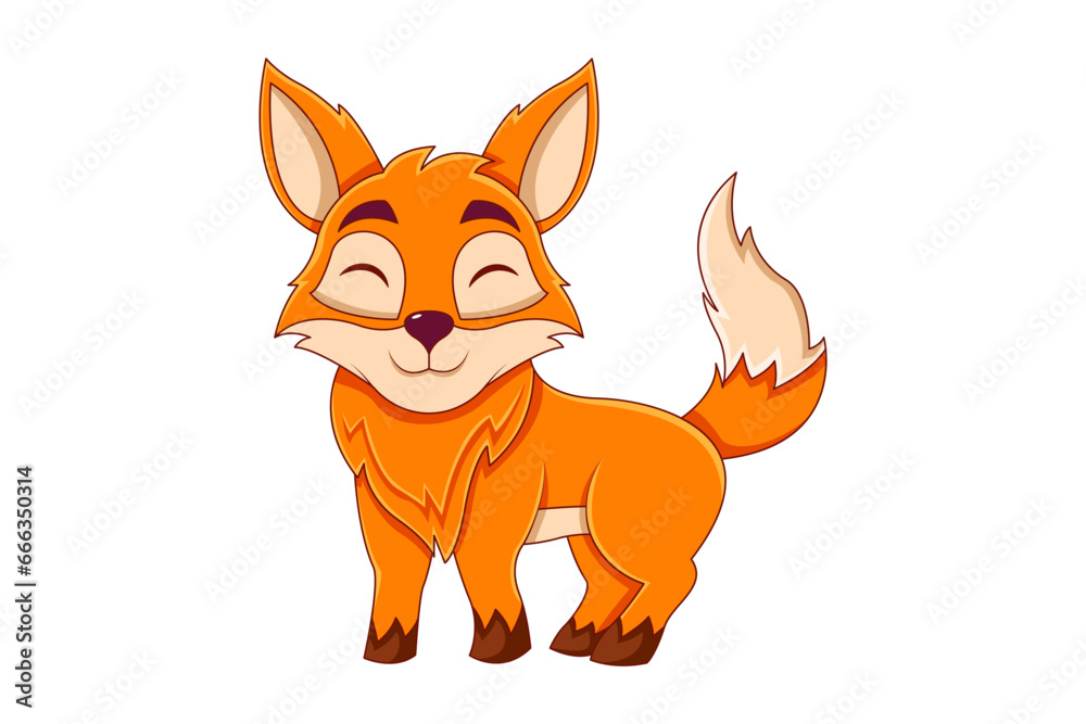 Obraz premium Cute Fox Character Design Illustration