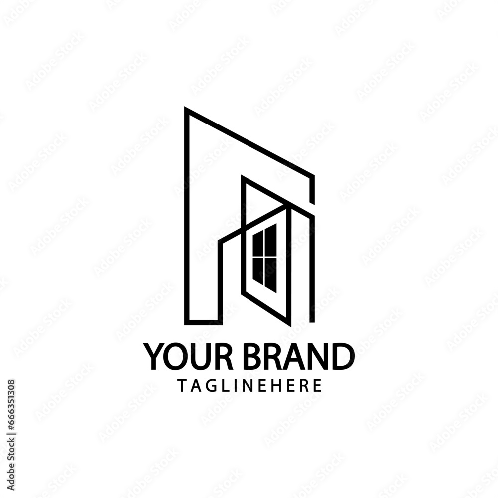 abstract architectural building modern trendy logo design vector abstract architectural building modern trendy logo design vector