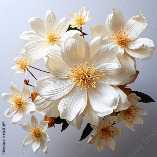 White Flower With Yellow Center That Says, Hd , On White Background