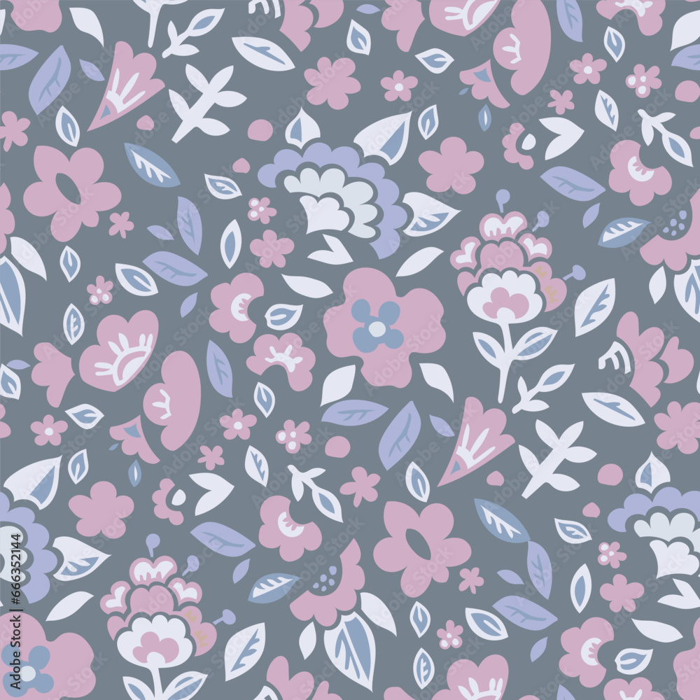 Blooming floral adornment or wallpaper design