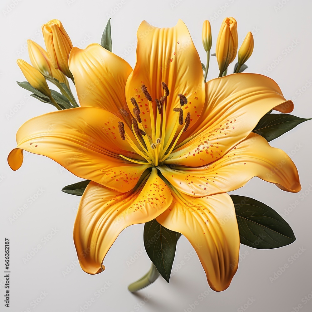 Obraz premium Yellow Flower With Yellow Center, Hd , On White Background 