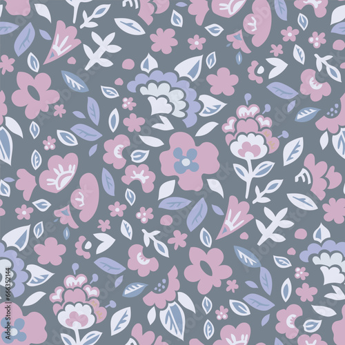 Blooming floral adornment or wallpaper design