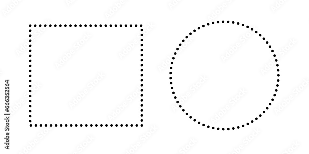 : set of circle and square frames on white background : set of circle and square frames on white background