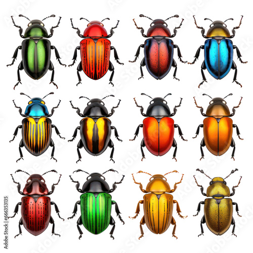 Set of beatle bugs isolated on transparent background,transparency  © SaraY Studio 