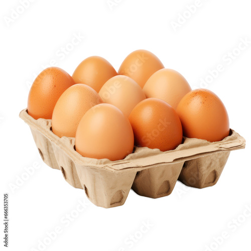 Eggs in carton box isolated on transparent background,transparency  © SaraY Studio 