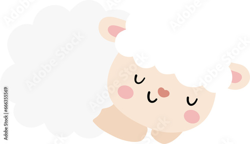 White little sheep cartoon For birthday party Nursery kids