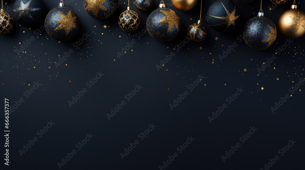 Blue christmas background with decoration and large empty space for text Blue christmas background with decoration and large empty space for text