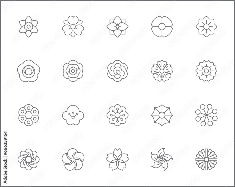 Set of flower and Botanical Icons line style. Included the icons as floral, nature, bouquets, flowers, bloom And Other Elements. customize color, easy resize. Set of flower and Botanical Icons line style. Included the icons as floral, nature, bouquets, flowers, bloom And Other Elements. customize color, easy resize.