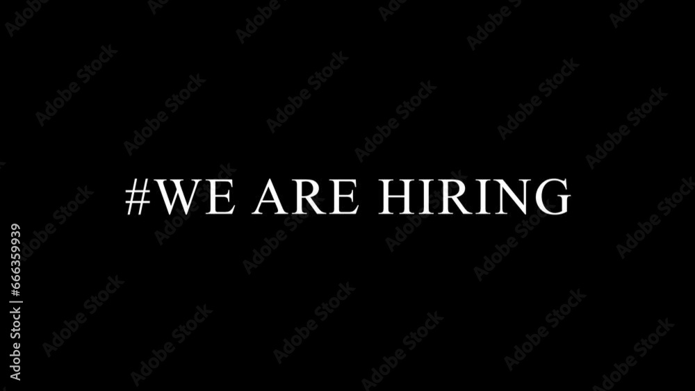 We Are Hiring text animation We Are Hiring text animation