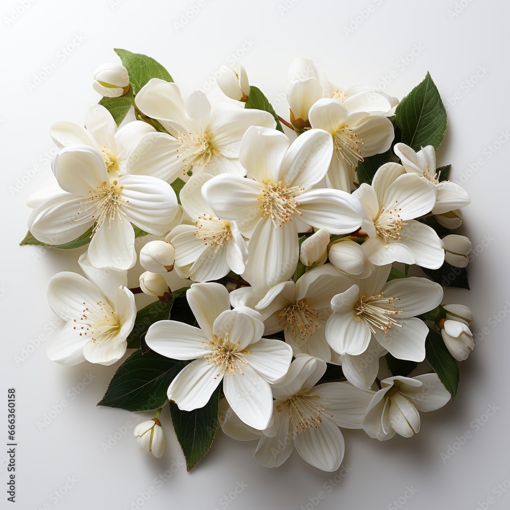 Jasmine Flowers White Background Top Viewphotoreal, Hd , On White Background Jasmine Flowers White Background Top Viewphotoreal, Hd , On White Background