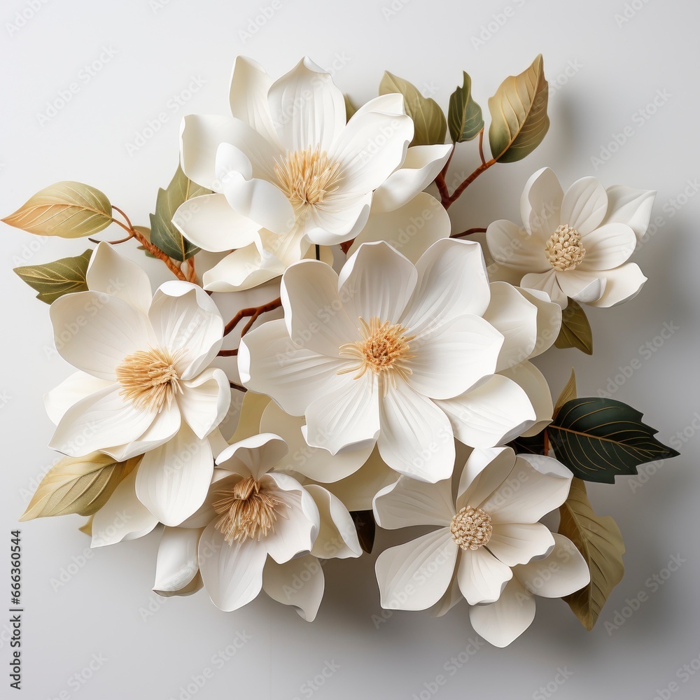 Magnolia Flower Isolated White Surfacephotorealist, Hd , On White Background 