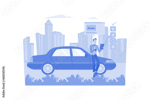 People giving reviews on electric car