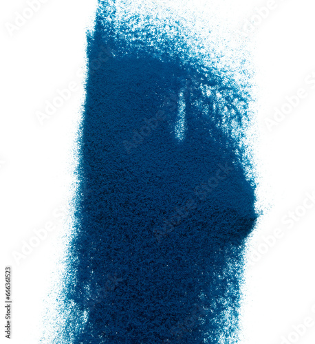 Wallpaper Mural Blue Sand flying explosion, Ocean sands grain wave explode. Abstract cloud fly, colored splash throwing in Air. White background Isolated high speed shutter, throwing freeze stop Torontodigital.ca
