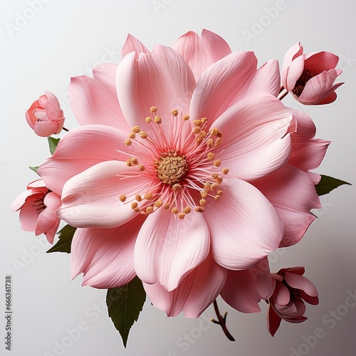 Pink Flower With White Center Center Flower   Hd   On White Background 