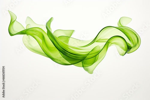 motion of swirling green leaves isolated against transparent background. Generative AI