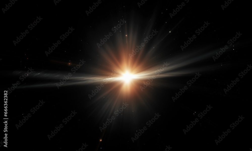 Fototapeta premium Light effect ray shining sun bright flash Special lens flare 