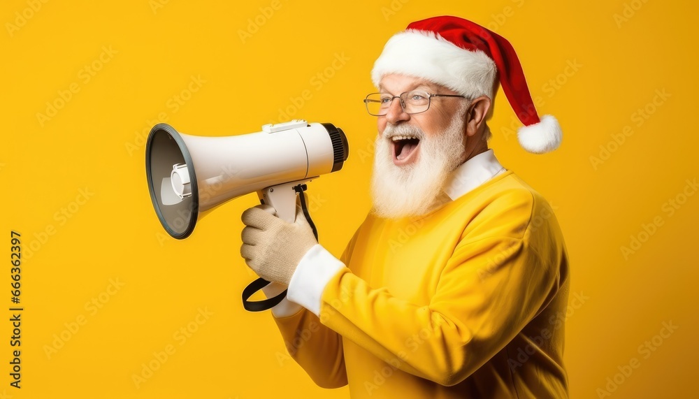 santa claus holding a megaphone santa claus holding a megaphone