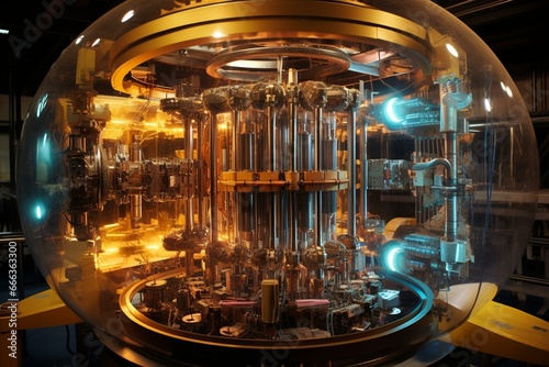 Interior of a device for detecting neutrinos. Generative AI photo