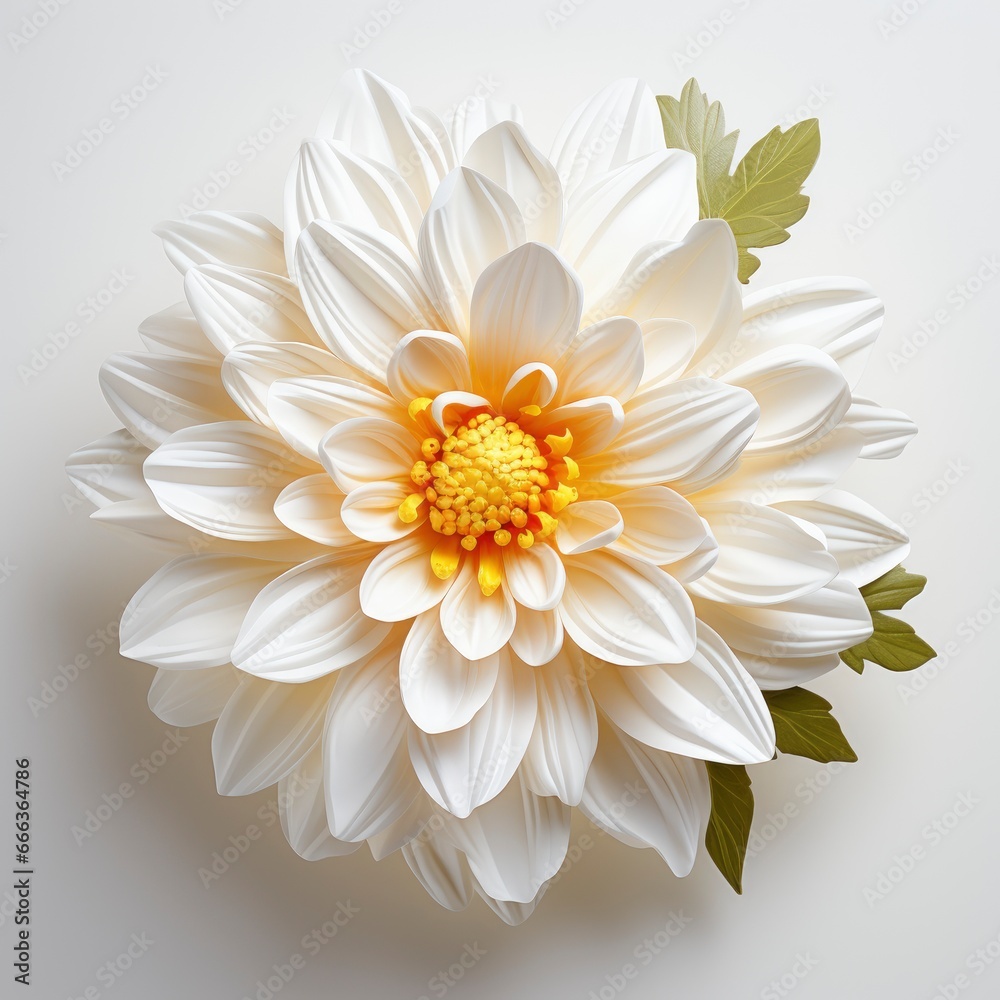 White Flower With Yellow Center Cente, Hd , On White Background 