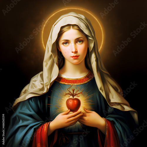 Immaculate heart of virgin Mary photo