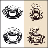 coffee cup set, logo design