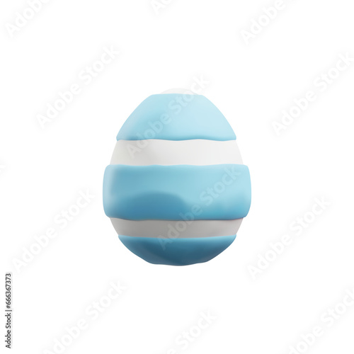 Easter egg 3D three-dimensional realistic render vector illustration isolated.