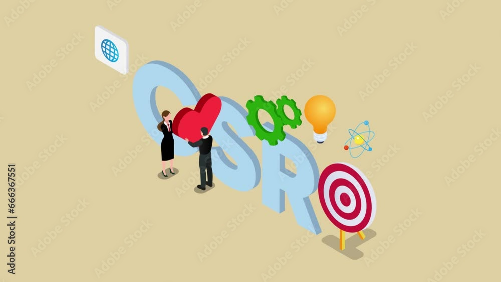 Csr, Corporate Responsibility, Social Citizenship 3d isometric cartoon ...