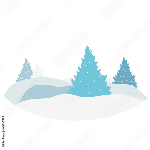 winter landscape with fir tree