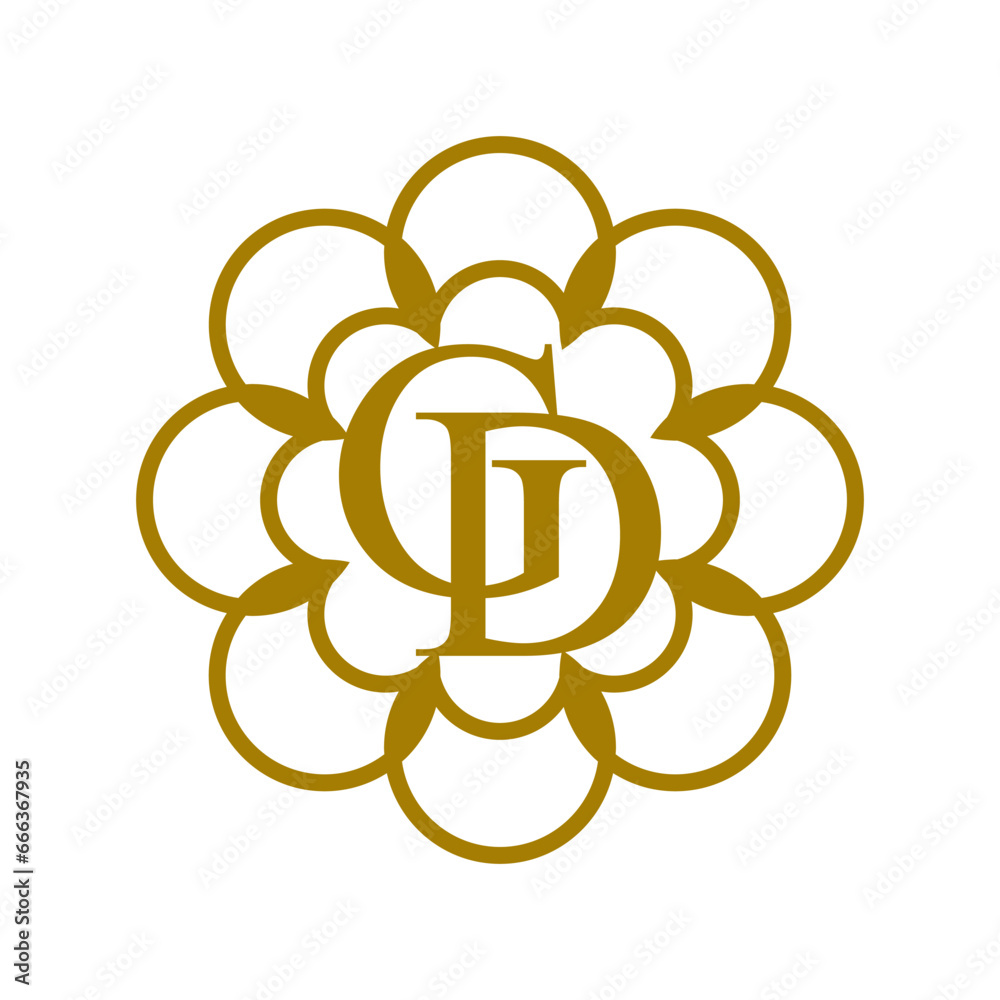 letter G D ornament luxury floral gold logo design concept. vector illustration. letter G D ornament luxury floral gold logo design concept. vector illustration.